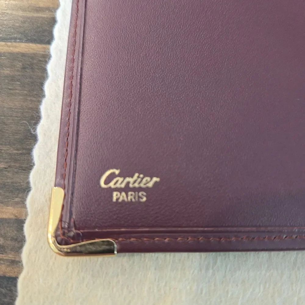 Authentic Cartier Burgundy Leather Wallet
